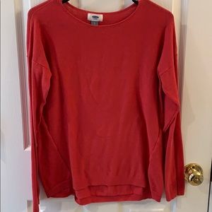 Tunic sweater with slight hi/low hemline